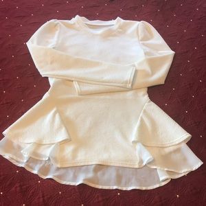 STUNNING white long sleeve peplum top